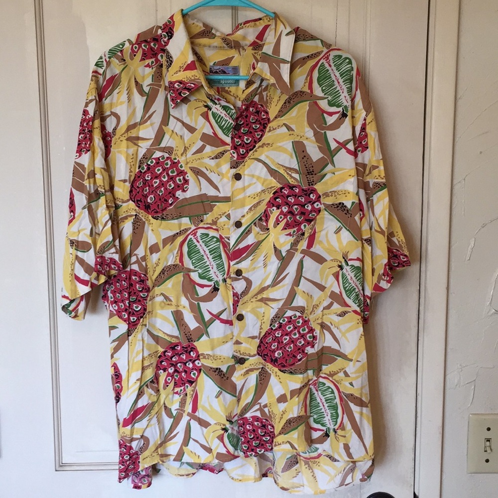 Vintage Reyn Spooner Pineapple Hawaiian Shirt XL